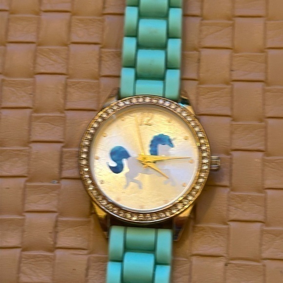 Justice Gold Tone Unicorn Quartz Watch